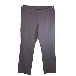Eileen Fisher Women's Medium Dark Brown Straight Leg Pull On Comfy Stretch Pants